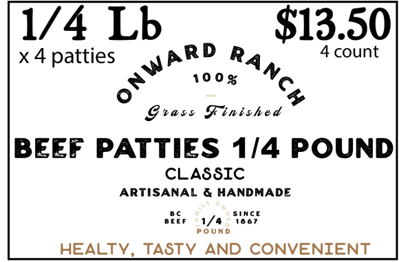 Onward Ranch Grass-fed Classic 1/4 Lb Beef Patties