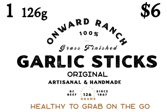 Onward Ranch Grass-Fed Garlic Sticks